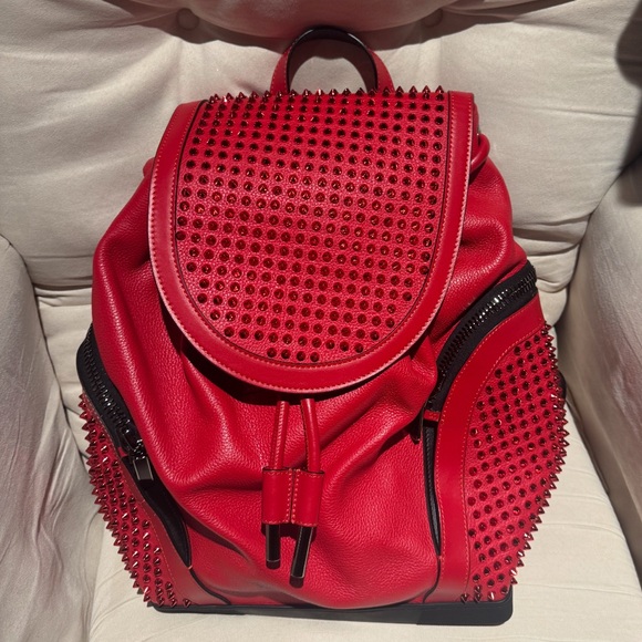 Christian Louboutin Handbags - Christian Louboutin Explorafunk Studded Backpack – Red